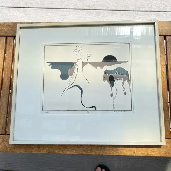 Michael Karavasilis Contemporary Art work framed signed “IO” 2/10